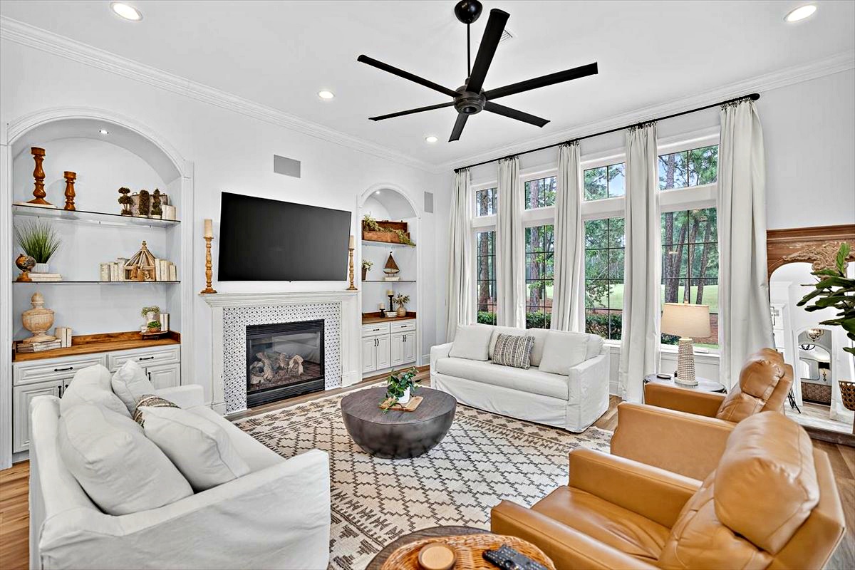 Light-filled living room at 3161 Club Drive