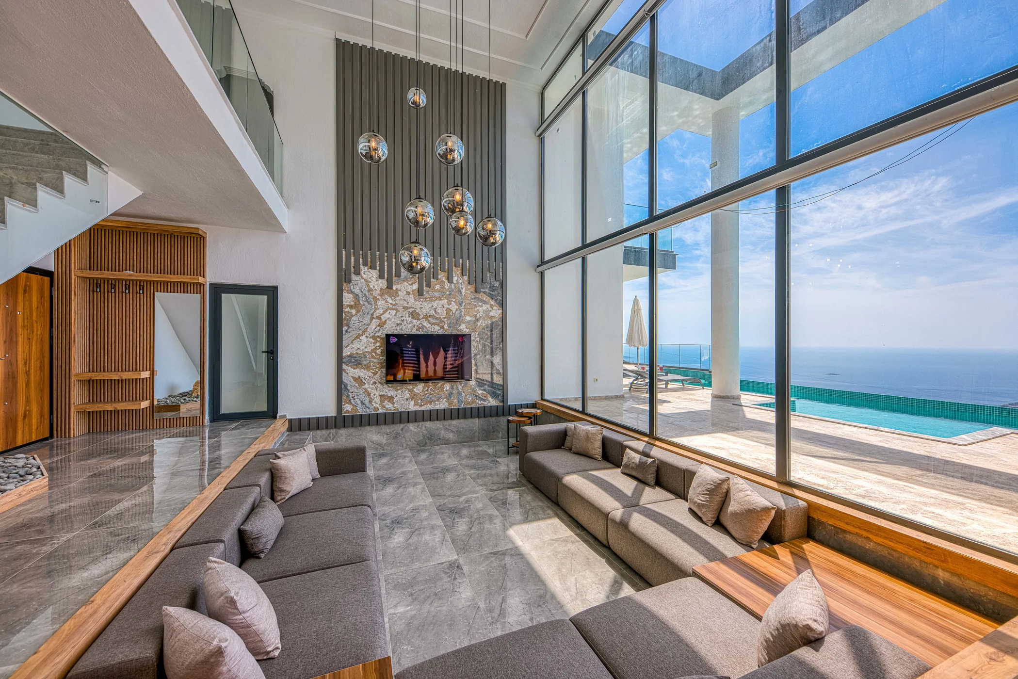 Coastal condominium interior with Gulf view